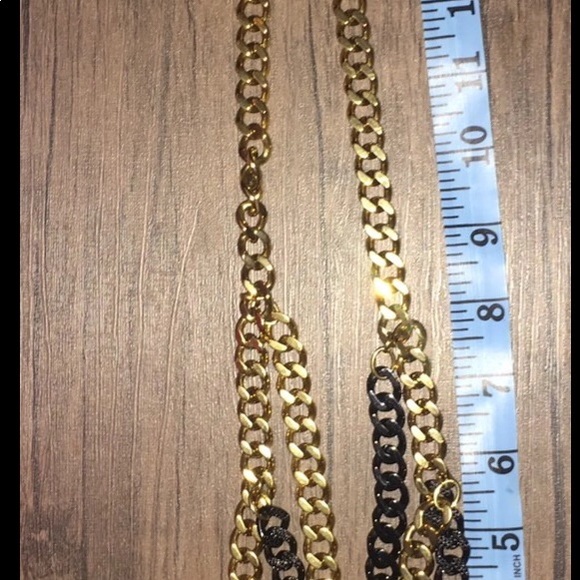 Michael Kors Multi Chain Black & Gold Necklace - Picture 5 of 5